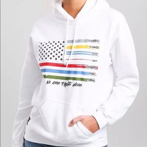 HOWITZER NO ONE FIGHTS ALONE WHITE HOODIE SZ:M NWT🏷